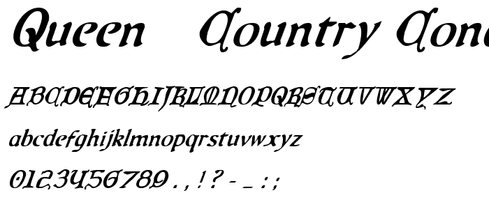 Queen & Country Condensed Italic font